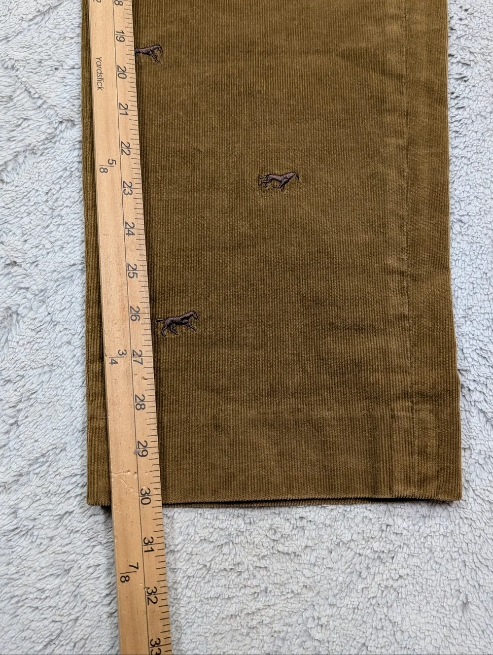 Brooks Brothers Pants Mens 35x30 Brown Clark Straight Corduroy Horse Embroidery
